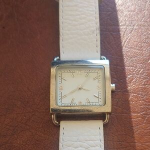 Marks & Spencer Square Face Quartz Watch White Strap M&S